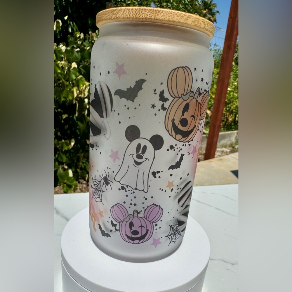 Mickey Halloween spooky vibes Libby can glass 16oz